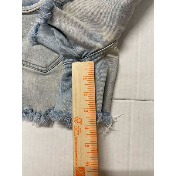 Rewash Shorts Women 1 Jean Cutoff Distressed 3/26 Waist Mid Rise Pockets‎ A14 - Picture 5 of 5